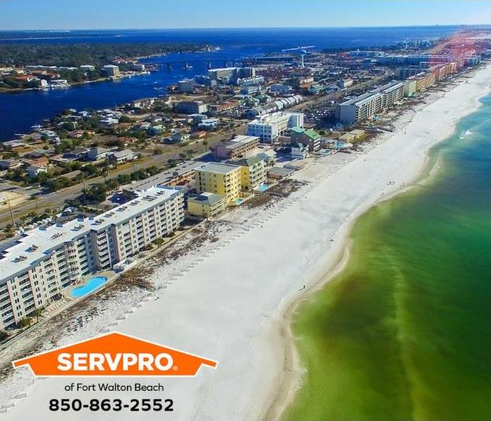 A view of Fort Walton Beach, Florida, is seen from the air.